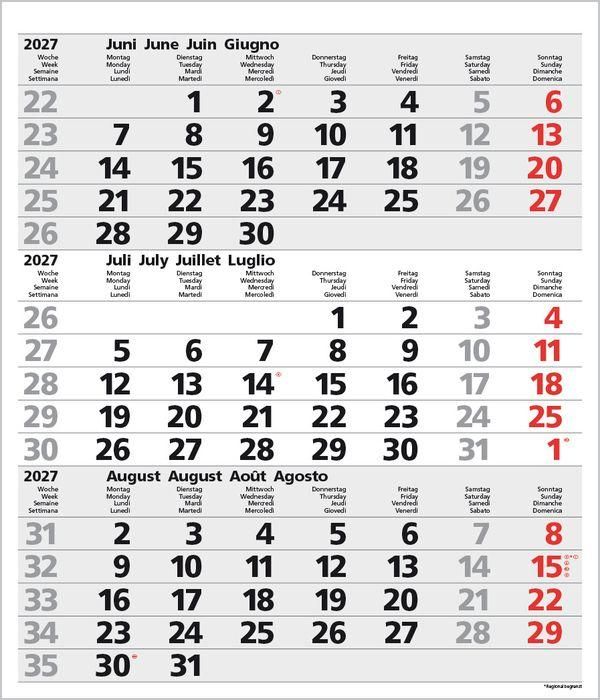Produktbild: 3-Monats-Planer Comfort Grau 2027