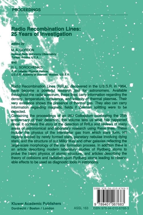 Produktbild: Radio Recombination Lines: 25 Years of Investigation