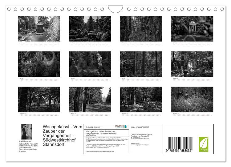 Produktbild: Wachgek&uuml;sst - Vom Zauber der Vergangenheit - S&uuml;dwestkirchhof Stahnsdorf (Wandkalender 2026 DIN A4 quer), CALVENDO Monatskalender