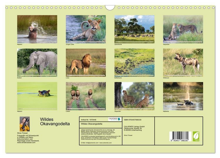 Produktbild: Wildes Okavangodelta (Wandkalender 2026 DIN A3 quer), CALVENDO Monatskalender