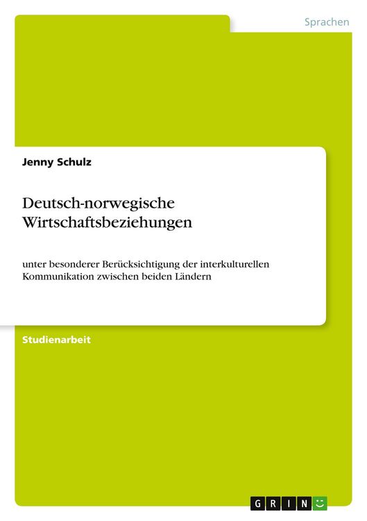 Produktbild: Deutsch-norwegische Wirtschaftsbeziehungen