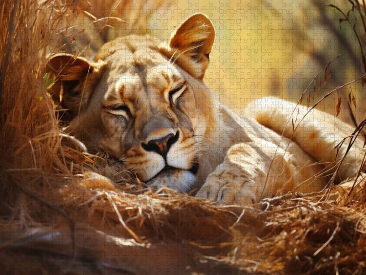 Produktbild: CALVENDO Puzzle Ein Motiv aus dem Kalender "Wenn sie schlafen" | 1000 Teile Lege-Gr&ouml;&szlig;e 64x48cm Foto-Puzzle f&uuml;r gl&uuml;ckliche Stunden