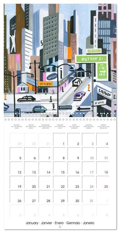 Produktbild: NEW YORK, d'hier &agrave; aujourd'hui (Calendrier mural carr&eacute; 2026 30x30 cm) Calendrier double avec une page pour vos prises de notes