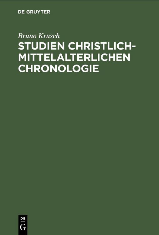 Produktbild: Studien christlich-mittelalterlichen Chronologie