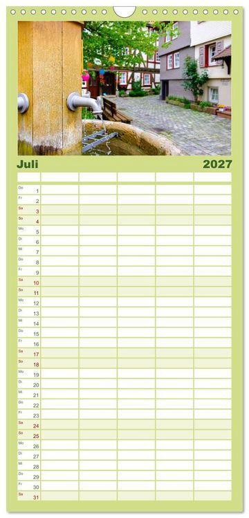 Produktbild: Familienplaner 2027 - Ein Blick auf Alsfeld mit 5 Spalten (Wandkalender, 21 x 45 cm) CALVENDO
