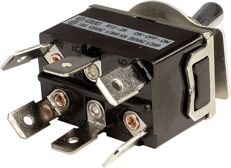 Produktbild: SCI R13-29E-01-HPH Kippschalter 250 V/AC 10A 2 x Ein/Aus/Ein rastend 1St.