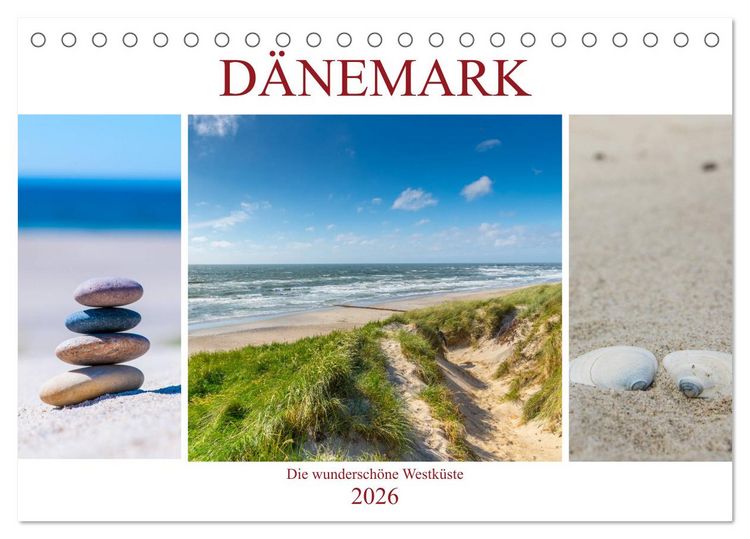 Produktbild: D&auml;nemark - Die wundersch&ouml;ne Westk&uuml;ste (Tischkalender 2026 DIN A5 quer), CALVENDO Monatskalender