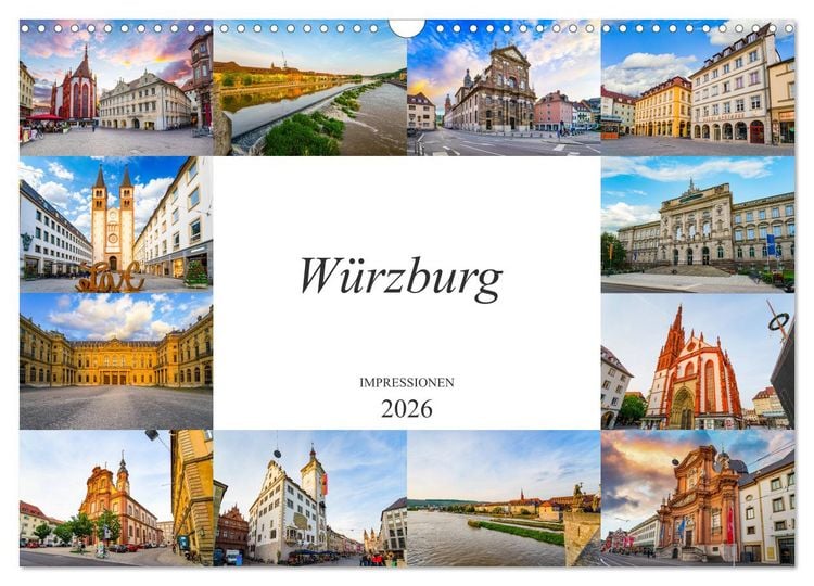 Produktbild: W&uuml;rzburg Impressionen (Wandkalender 2026 DIN A3 quer), CALVENDO Monatskalender