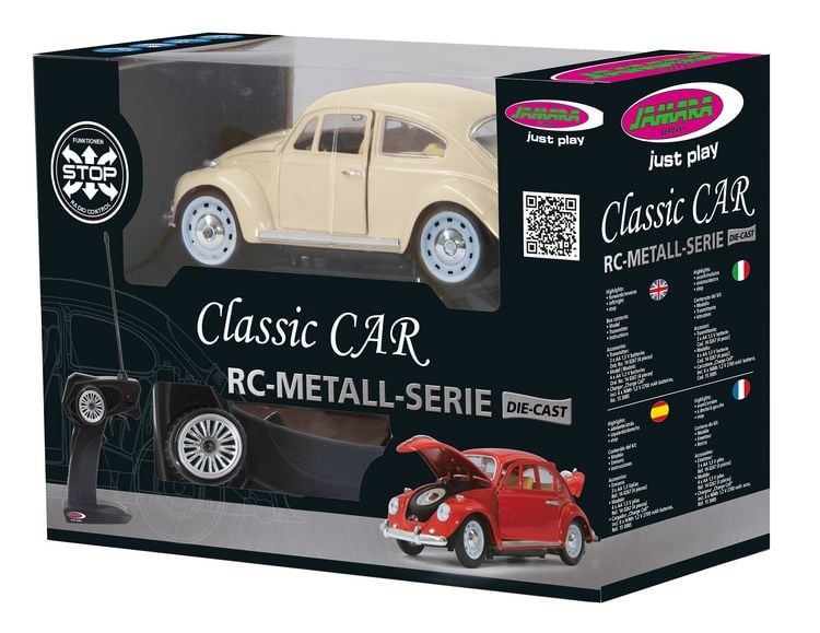 Produktbild: VW K&auml;fer RC Diecast 1:18 creme weiss 40MHz