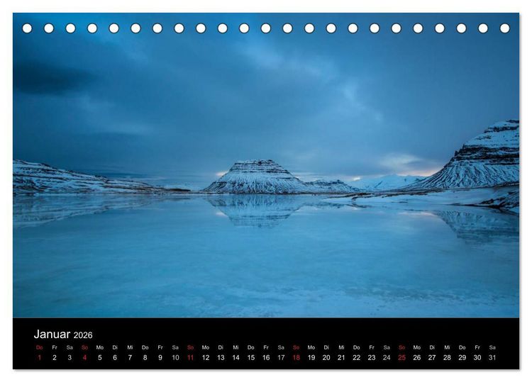 Produktbild: Island - Wundervolle Landschaften (Tischkalender 2026 DIN A5 quer), CALVENDO Monatskalender