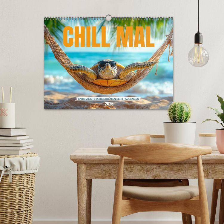 Produktbild: CHILL MAL - Entspannte Schildkr&ouml;ten beim Faulenzen (Wandkalender 2026 DIN A3 quer), CALVENDO Monatskalender