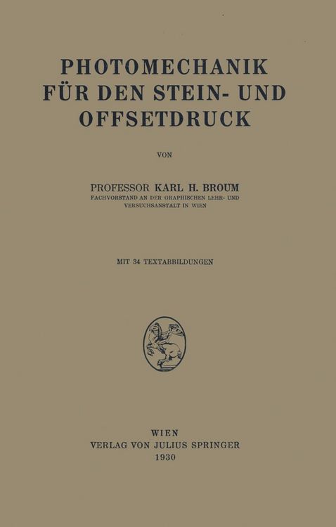 Produktbild: Photomechanik f&uuml;r den Stein- und Offsetdruck