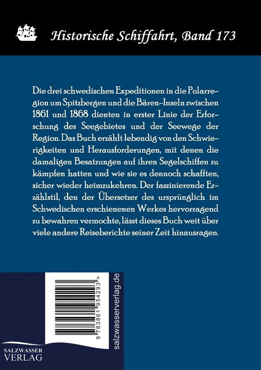 Produktbild: Die schwedischen Expeditionen nach Spitzbergen und B&auml;ren-Eiland, ausgef&uuml;hrt in den Jahren 1861, 1864 und 1868