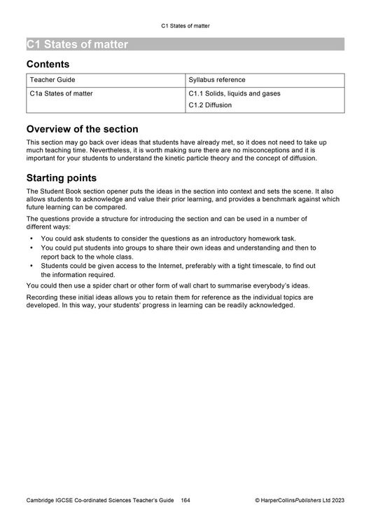 Produktbild: Cambridge Igcse(tm) Co-Ordinated Sciences Teacher Guide