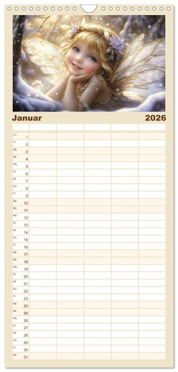 Produktbild: Familienplaner 2026 - Feenstaub und Kinderlachen mit 5 Spalten (Wandkalender, 21 x 45 cm) CALVENDO