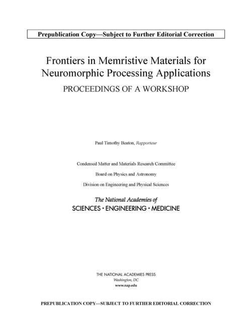 Produktbild: Frontiers in Memristive Materials for Neuromorphic Processing Applications