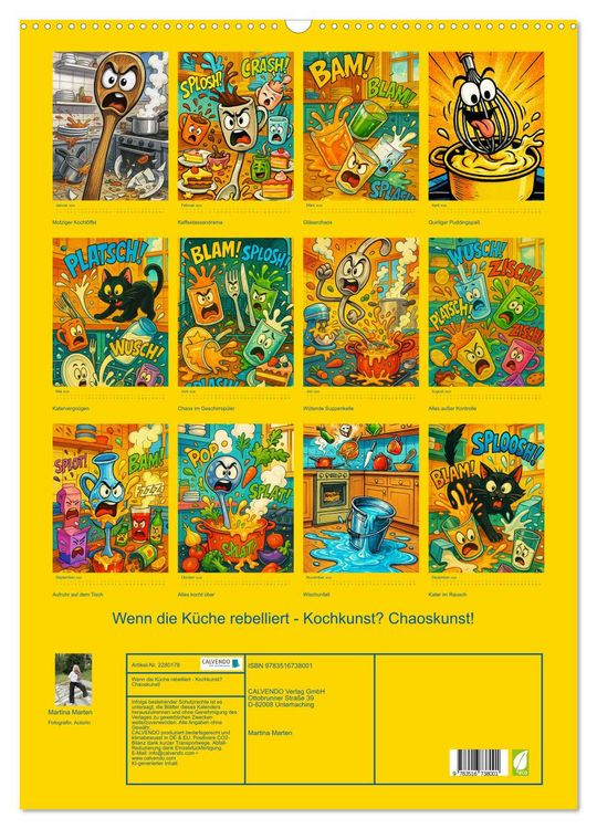 Produktbild: Wenn die K&uuml;che rebelliert - Kochkunst? Chaoskunst! (Wandkalender 2026 DIN A2 hoch), CALVENDO Monatskalender