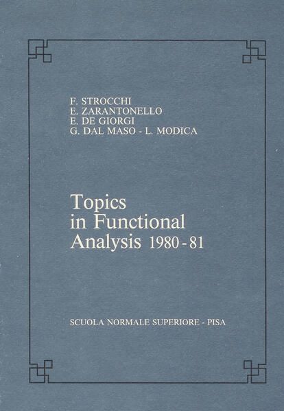 Produktbild: Topics in functional analysis 1980-81