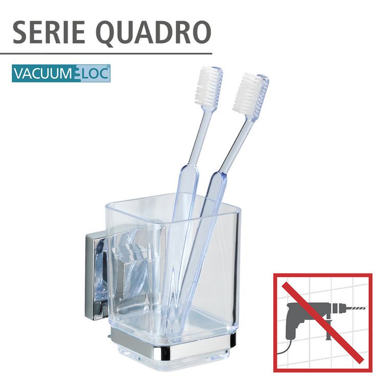 Produktbild: Vacuum-Loc&reg; Zahnputzbecher Mod. Quadro Edelstahl, Befestigen ohne bohren