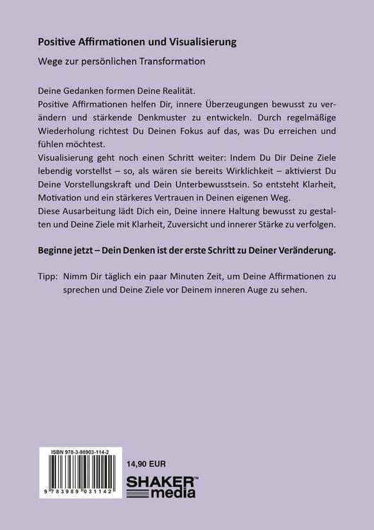 Produktbild: Positive Affirmationen und Visualisierung