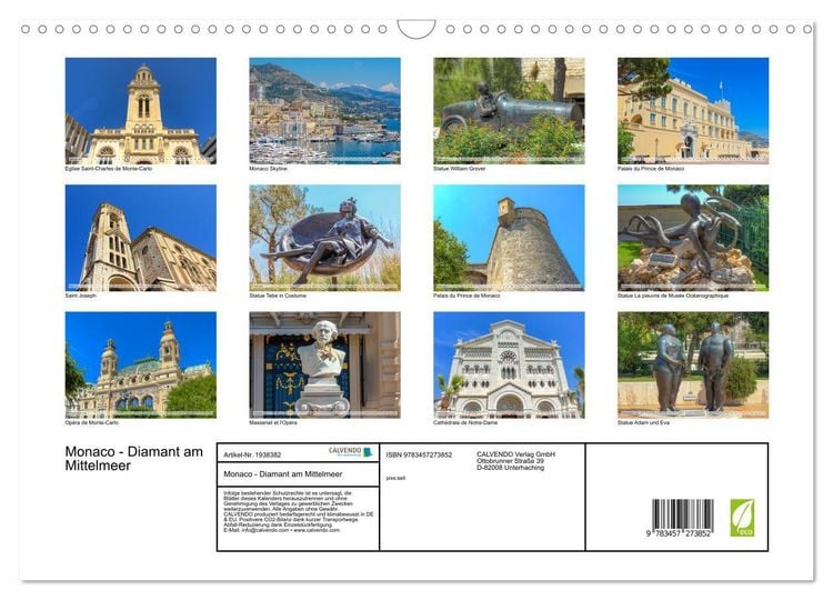 Produktbild: Monaco - Diamant am Mittelmeer (Wandkalender 2026 DIN A3 quer), CALVENDO Monatskalender