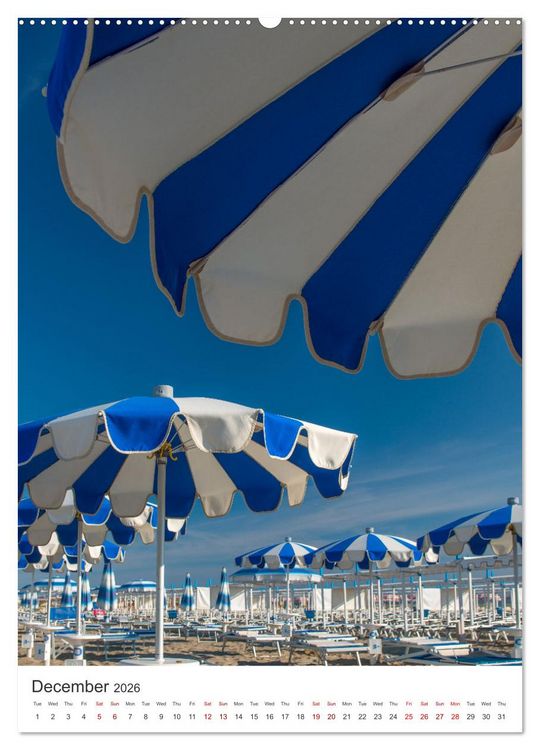 Produktbild: Rimini beach Umbrellas and cabins (Wall Calendar 2026 DIN A2 portrait), CALVENDO 12 Month Wall Calendar