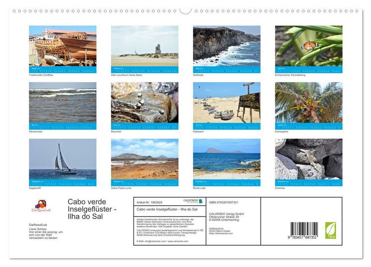 Produktbild: Cabo verde Inselgefl&uuml;ster - Ilha do Sal (hochwertiger Premium Wandkalender 2026 DIN A2 quer), Kunstdruck in Hochglanz