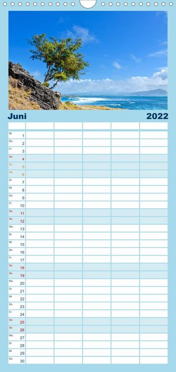 Produktbild: Familienplaner Inselparadies Mauritius (Wandkalender 2022 , 21 cm x 45 cm, hoch)