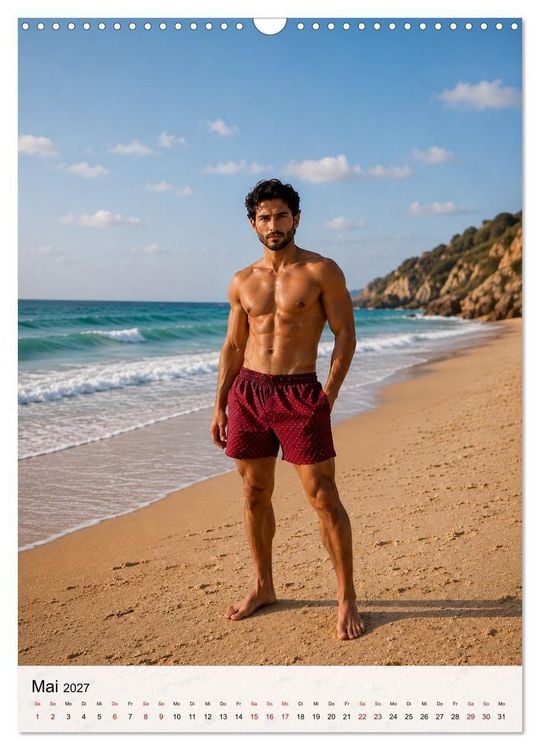 Produktbild: Golden Beach Men - Sinnliche Strandmomente (Wandkalender 2027 DIN A3 hoch), CALVENDO Monatskalender