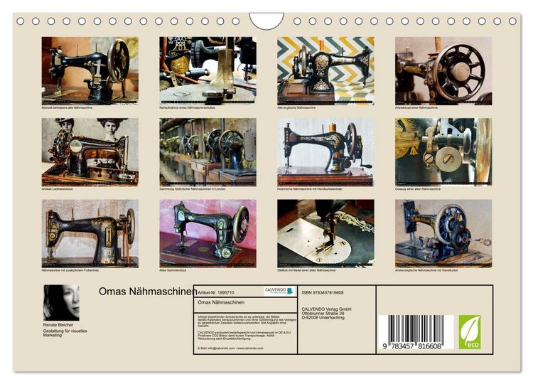 Produktbild: Omas N&auml;hmaschinen (Wandkalender 2026 DIN A4 quer), CALVENDO Monatskalender
