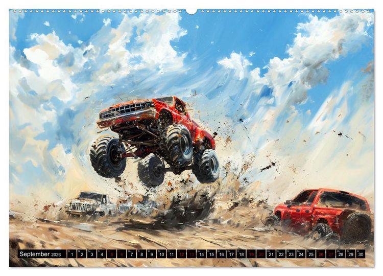 Produktbild: Wilde Monstertrucks (Wandkalender 2026 DIN A2 quer), CALVENDO Monatskalender