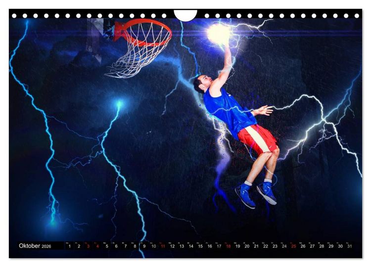 Produktbild: Basketball Fantasiewelten (Wandkalender 2026 DIN A4 quer), CALVENDO Monatskalender