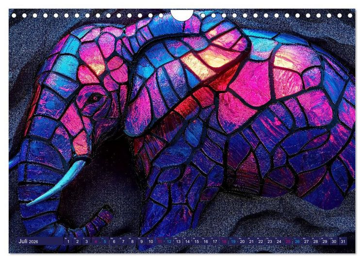 Produktbild: Elefanten - modern Art (Wandkalender 2026 DIN A4 quer), CALVENDO Monatskalender
