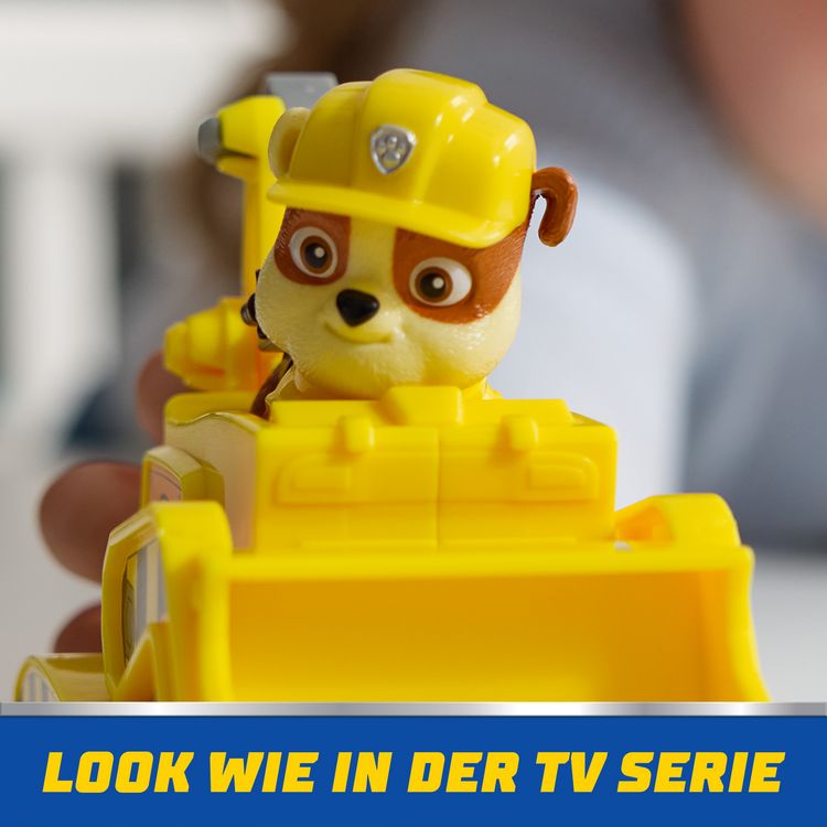 Produktbild: PAW Patrol - Rubble-Figur mit Bulldozer-Baufahrzeug, stabiles Basis-Fahrzeug (2025), authentisches Spielzeug zur Serie f&uuml;r Kinder ab 3 Jahren