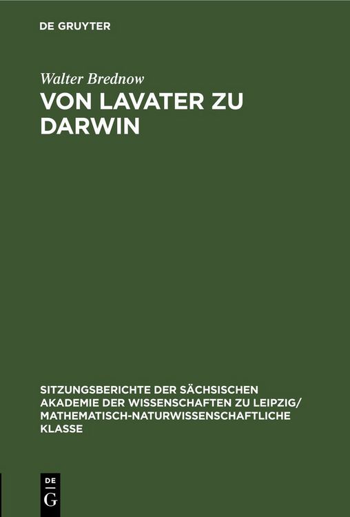 Produktbild: Von Lavater zu Darwin