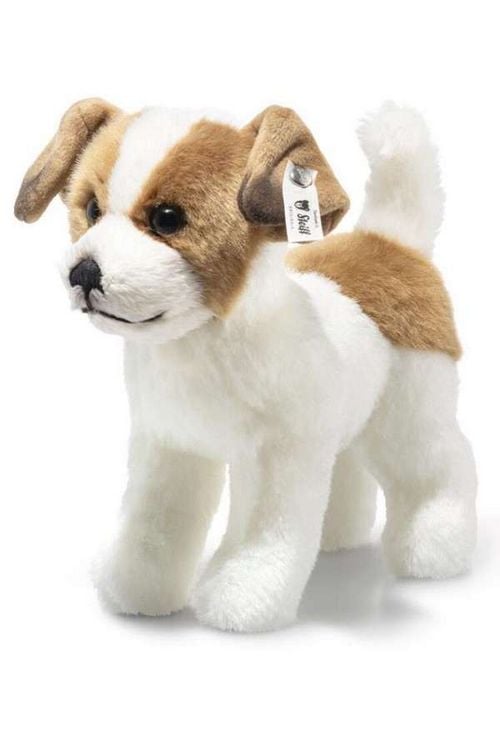 Produktbild: Steiff 076060 - Hund Terrie, stehend, wei&szlig;/hellbraun, Pl&uuml;sch, 17 cm