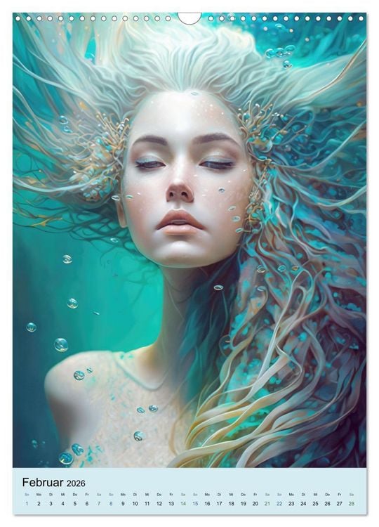 Produktbild: Meerjungfrauen Traumportraits (Wandkalender 2026 DIN A3 hoch), CALVENDO Monatskalender