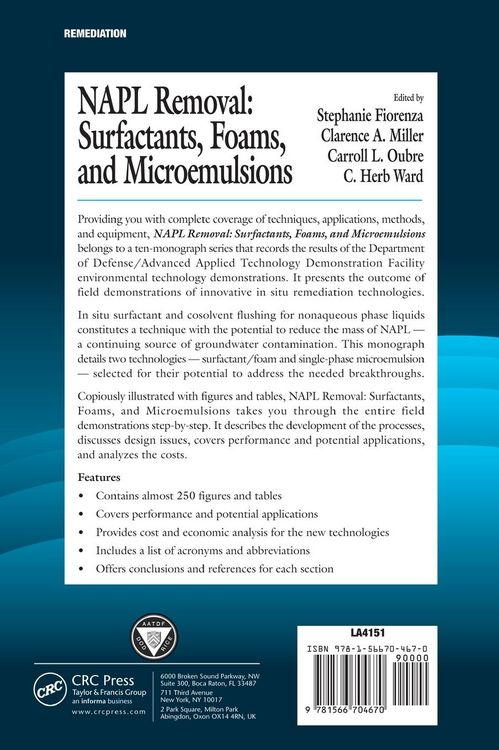 Produktbild: NAPL Removal Surfactants, Foams, and Microemulsions
