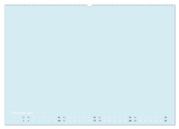 Produktbild: Bastelkalender - hell Blau (Wandkalender 2026 DIN A2 quer), CALVENDO Monatskalender