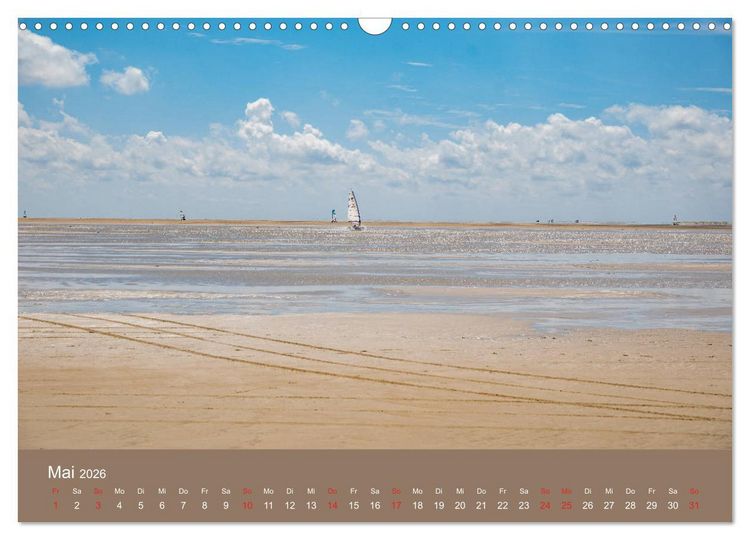 Produktbild: R&ouml;m&ouml; - Wasser, Wind und endloser Strand (Wandkalender 2026 DIN A3 quer), CALVENDO Monatskalender