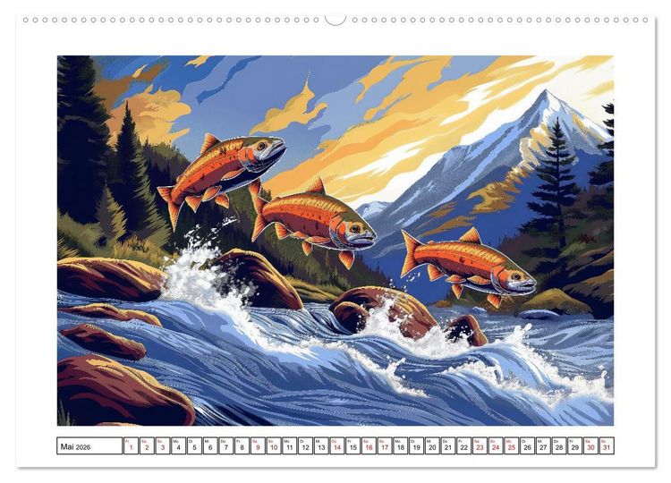 Produktbild: Tierische Olympioniken &ndash; Ein farbenfroher KI-Kalender (Wandkalender 2026 DIN A2 quer), CALVENDO Monatskalender