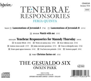Produktbild: Tenebrae Responsorien f&uuml;r Gr&uuml;ndonnerstag