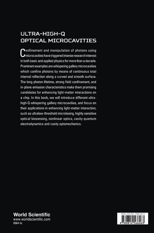 Produktbild: Ultra-High-Q Optical Microcavities