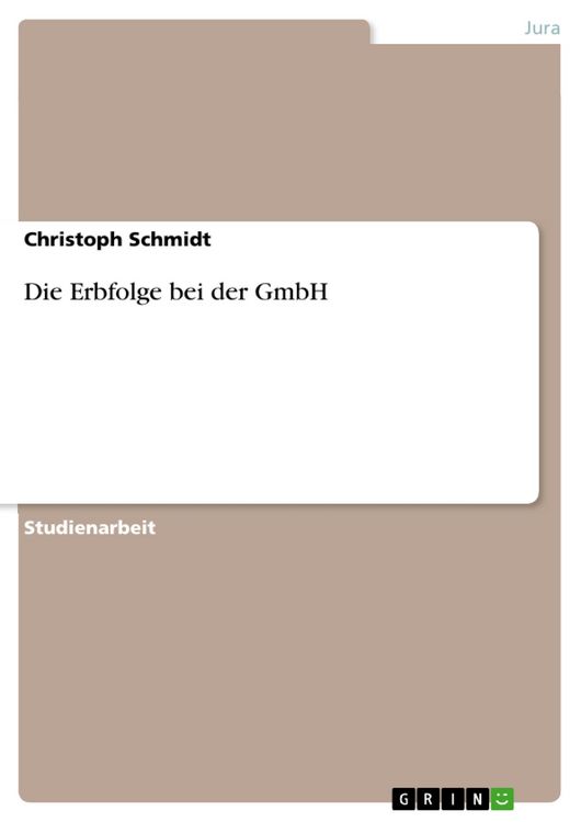 Produktbild: Die Erbfolge bei der GmbH