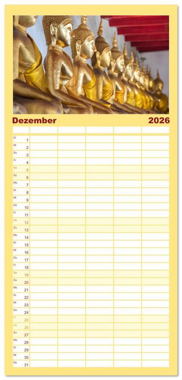 Produktbild: Familienplaner 2026 - BANGKOK Hauptstadt von Thailand mit 5 Spalten (Wandkalender, 21 x 45 cm) CALVENDO