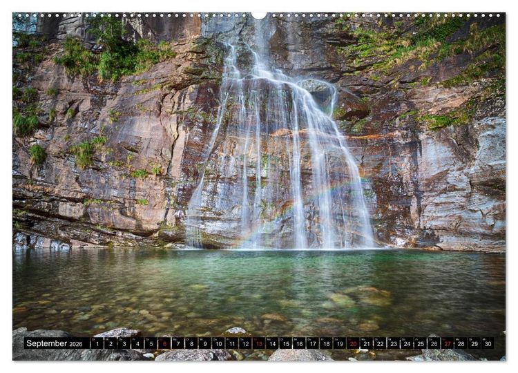 Produktbild: WASSERF&Auml;LLE - Sanfte und tosende Sch&ouml;nheiten (hochwertiger Premium Wandkalender 2026 DIN A2 quer), Kunstdruck in Hochglanz