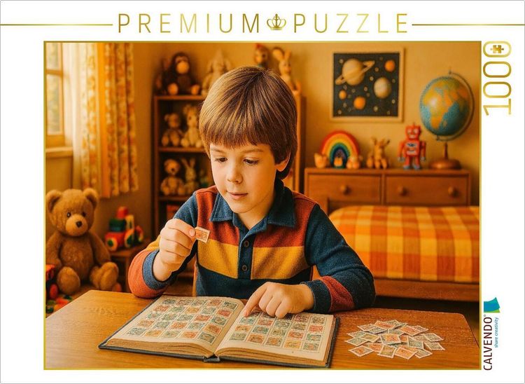 Produktbild: CALVENDO Puzzle Der kleine Briefmarkensammler | 1000 Teile Lege-Gr&ouml;&szlig;e 64x48cm Foto-Puzzle f&uuml;r gl&uuml;ckliche Stunden
