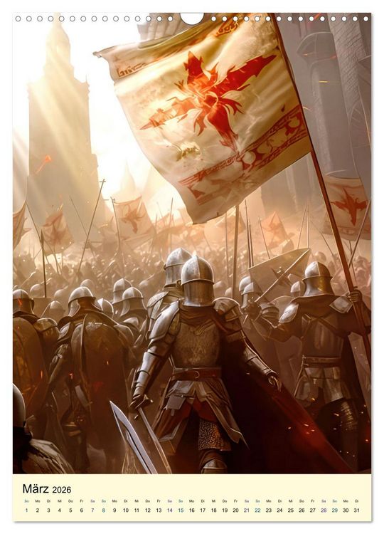 Produktbild: Drachen Ritter Burgen (Wandkalender 2026 DIN A3 hoch), CALVENDO Monatskalender
