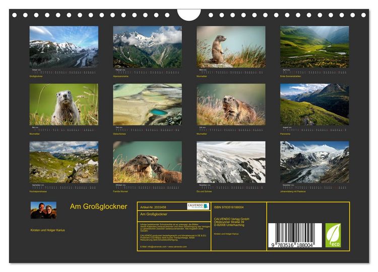 Produktbild: Am Gro&szlig;glockner (Wandkalender 2026 DIN A4 quer), CALVENDO Monatskalender