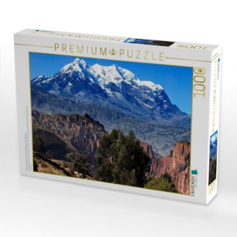 Produktbild: CALVENDO Puzzle Illimani-Massiv mit Pico Sur, 6.462 m &uuml;. M., Bolivien | 1000 Teile Lege-Gr&ouml;&szlig;e 64x48cm Foto-Puzzle f&uuml;r gl&uuml;ckliche Stunden